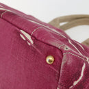 PRADA Canapa MM Hand Bag Canvas Pink Gold Auth ti3437-10