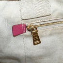 PRADA Canapa MM Hand Bag Canvas Pink Gold Auth ti3437-16