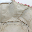 PRADA Canapa MM Hand Bag Canvas Pink Gold Auth ti3437-18