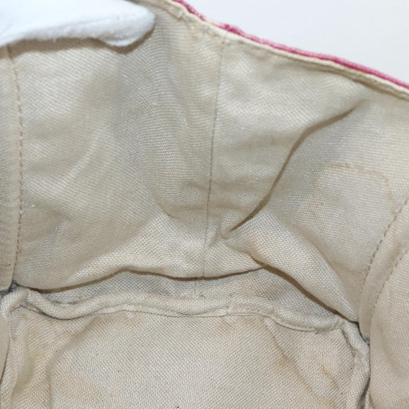 PRADA Canapa MM Hand Bag Canvas Pink Gold Auth ti3437