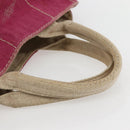 PRADA Canapa MM Hand Bag Canvas Pink Gold Auth ti3437-7