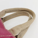 PRADA Canapa MM Hand Bag Canvas Pink Gold Auth ti3437-8