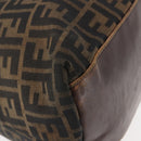 FENDI Zucca Canvas Hand Bag Brown Black gold Auth ti3440-8