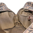 FENDI Zucca Canvas Hand Bag Brown Black gold Auth ti3440-20
