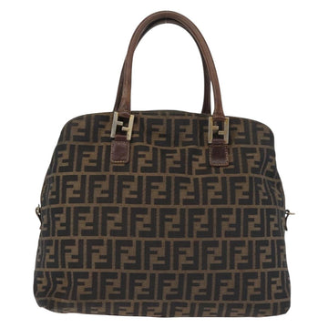 FENDI Zucca Canvas Hand Bag Brown Black gold Auth ti3440 - 0