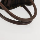 FENDI Zucca Canvas Hand Bag Brown Black gold Auth ti3440-7