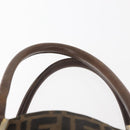 FENDI Zucca Canvas Hand Bag Brown Black gold Auth ti3440-14