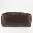 FENDI Zucca Canvas Hand Bag Brown Black gold Auth ti3440-5