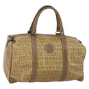 FENDI Zucchino Canvas Boston Bag Coated Canvas Beige Auth ti3442-1