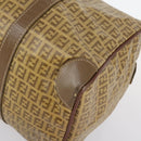 FENDI Zucchino Canvas Boston Bag Coated Canvas Beige Auth ti3442-14