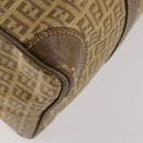 FENDI Zucchino Canvas Boston Bag Coated Canvas Beige Auth ti3442-15