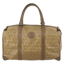 FENDI Zucchino Canvas Boston Bag Coated Canvas Beige Auth ti3442-13