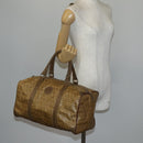 FENDI Zucchino Canvas Boston Bag Coated Canvas Beige Auth ti3442-20