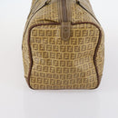 FENDI Zucchino Canvas Boston Bag Coated Canvas Beige Auth ti3442-3