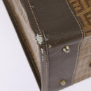 FENDI Zucchino Canvas Trunk Coated Canvas Brown Gold Auth ti3443-10