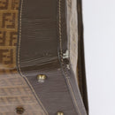 FENDI Zucchino Canvas Trunk Coated Canvas Brown Gold Auth ti3443-11
