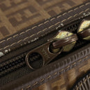 FENDI Zucchino Canvas Trunk Coated Canvas Brown Gold Auth ti3443-15