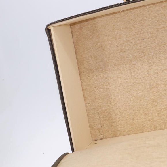 FENDI Zucchino Canvas Trunk Coated Canvas Brown Gold Auth ti3443