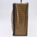 FENDI Zucchino Canvas Trunk Coated Canvas Brown Gold Auth ti3443-5