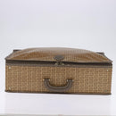 FENDI Zucchino Canvas Trunk Coated Canvas Brown Gold Auth ti3443-6
