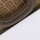 FENDI Zucchino Canvas Trunk Coated Canvas Brown Gold Auth ti3443-7