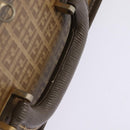 FENDI Zucchino Canvas Trunk Coated Canvas Brown Gold Auth ti3443-8