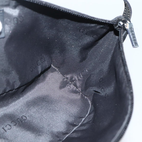 GUCCI Accessory Pouch Nylon Black Silver 039 1103 Auth ti3444