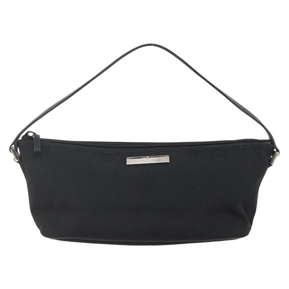 GUCCI Accessory Pouch Nylon Black Silver 039 1103 Auth ti3444