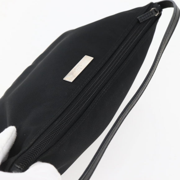 GUCCI Accessory Pouch Nylon Black Silver 039 1103 Auth ti3444