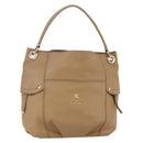 BURBERRY Blue Label Shoulder Bag Leather Beige Gold Auth ti3445-1