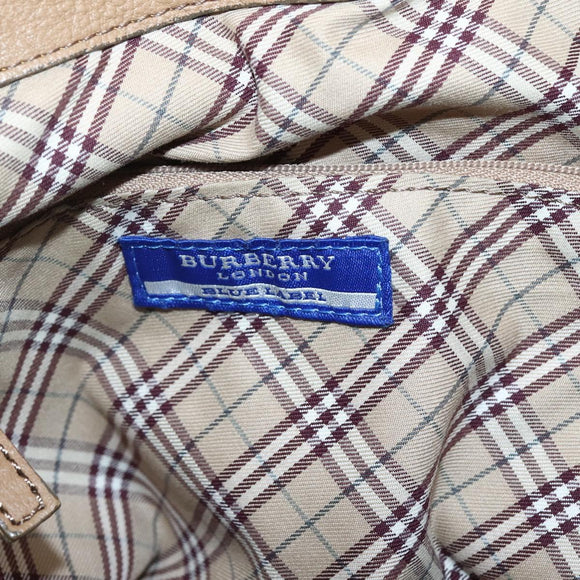 BURBERRY Blue Label Shoulder Bag Leather Beige Gold Auth ti3445