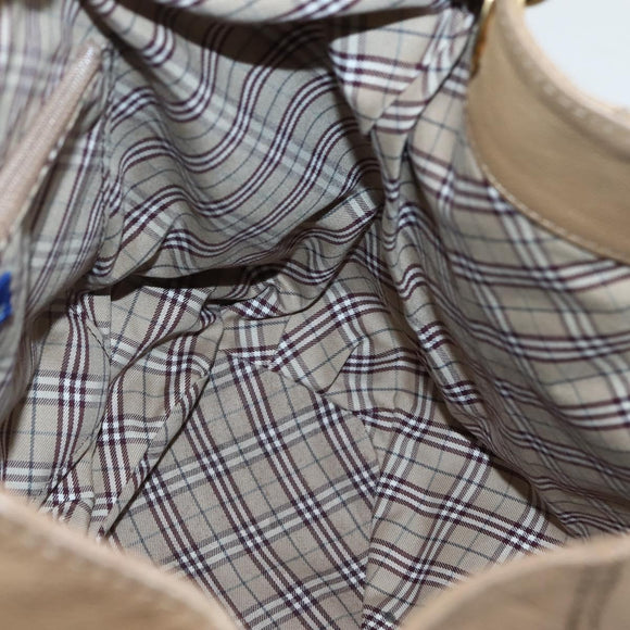 BURBERRY Blue Label Shoulder Bag Leather Beige Gold Auth ti3445