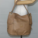 BURBERRY Blue Label Shoulder Bag Leather Beige Gold Auth ti3445-22