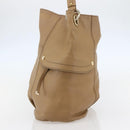 BURBERRY Blue Label Shoulder Bag Leather Beige Gold Auth ti3445-4