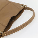 BURBERRY Blue Label Shoulder Bag Leather Beige Gold Auth ti3445-7