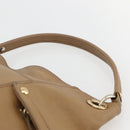 BURBERRY Blue Label Shoulder Bag Leather Beige Gold Auth ti3445-8