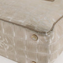 CHANEL New Travel Line Tote Bag Nylon Beige Gold CC Auth ti3446-9