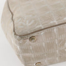 CHANEL New Travel Line Tote Bag Nylon Beige Gold CC Auth ti3446-14