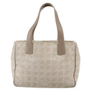 CHANEL New Travel Line Tote Bag Nylon Beige Gold CC Auth ti3446-13