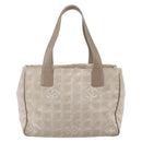 CHANEL New Travel Line Tote Bag Nylon Beige Gold CC Auth ti3446-2