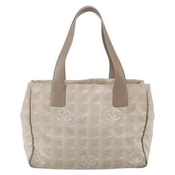 CHANEL New Travel Line Tote Bag Nylon Beige Gold CC Auth ti3446 - 0