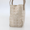 CHANEL New Travel Line Tote Bag Nylon Beige Gold CC Auth ti3446-3