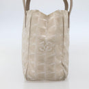 CHANEL New Travel Line Tote Bag Nylon Beige Gold CC Auth ti3446-4