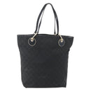 GUCCI GG Canvas Tote Bag Black Gold 120836 Auth ti3447-1