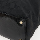 GUCCI GG Canvas Tote Bag Black Gold 120836 Auth ti3447-9
