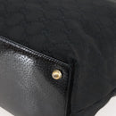 GUCCI GG Canvas Tote Bag Black Gold 120836 Auth ti3447-15