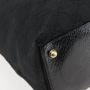 GUCCI GG Canvas Tote Bag Black Gold 120836 Auth ti3447-16