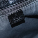 GUCCI GG Canvas Tote Bag Black Gold 120836 Auth ti3447-17