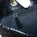 GUCCI GG Canvas Tote Bag Black Gold 120836 Auth ti3447-18