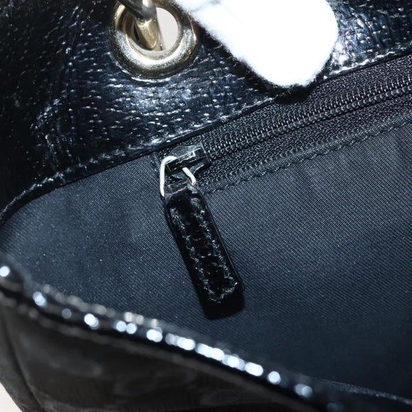 GUCCI GG Canvas Tote Bag Black Gold 120836 Auth ti3447